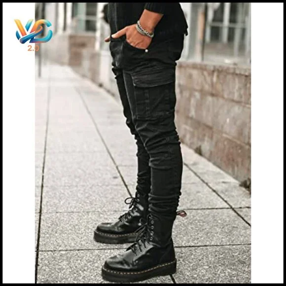 Slim Fit Stretch Jeans Distressed Ripped Skinny Fashion Comfort Flex Waist